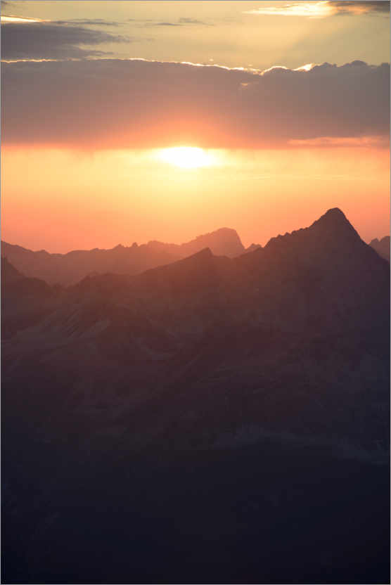 Plakat Sunset from Piz Languard, Switzerland