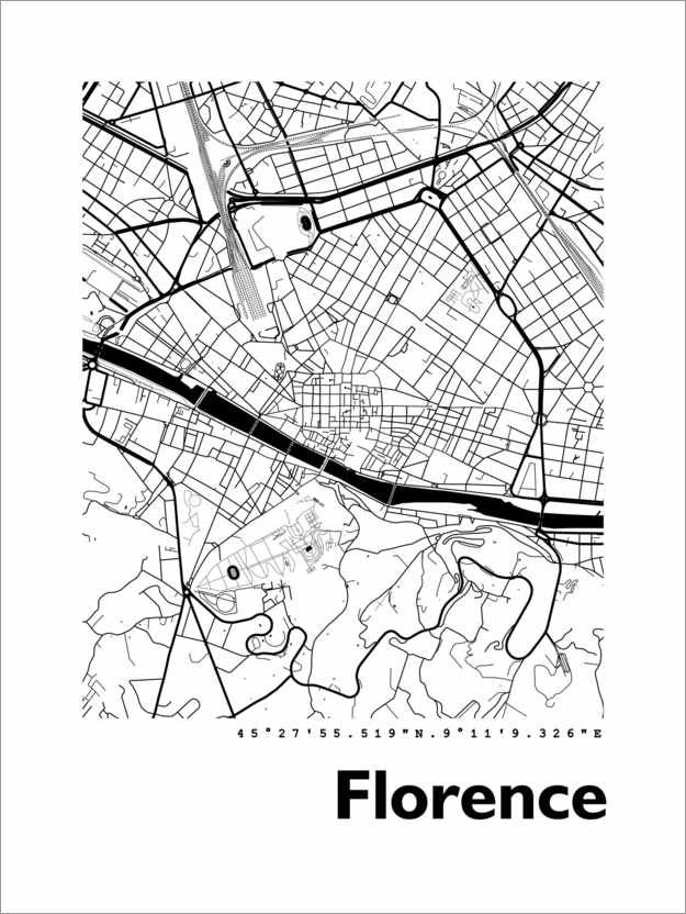 Plakat Florence city map