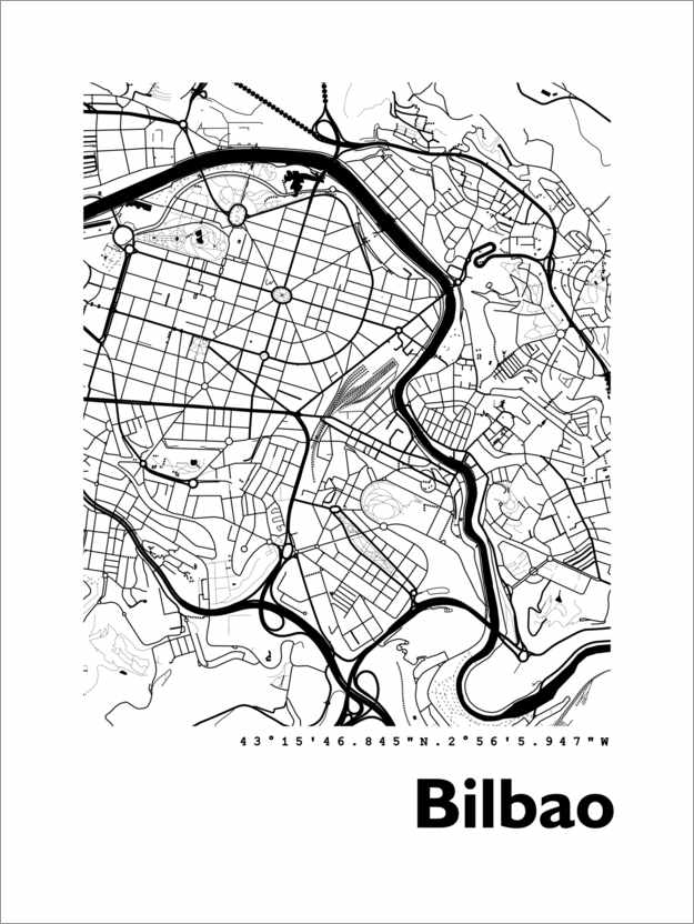 Plakat Map of bilbao