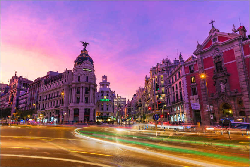 Plakat Rush hour in Madrid city center