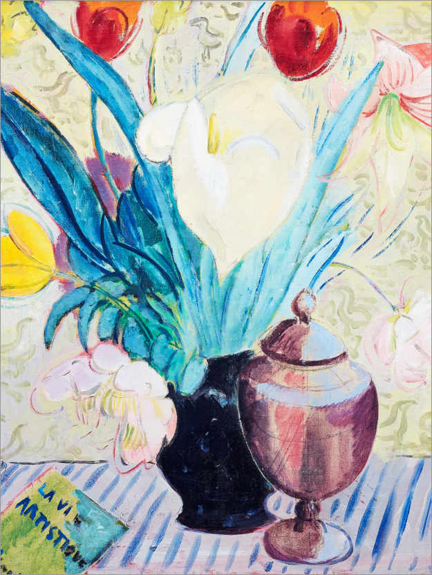 Plakat Still life with tulips and urn