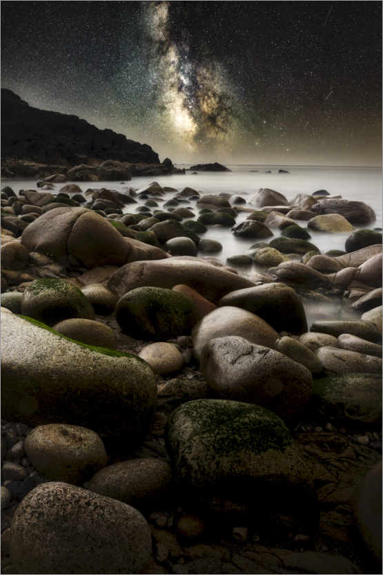 Plakat Cornwall coast at night