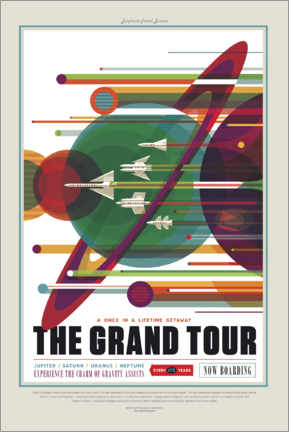 Akrylbilde  Retro Space Travel - The Grand Tour - NASA