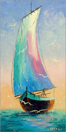 Plakat Sailboat at sea