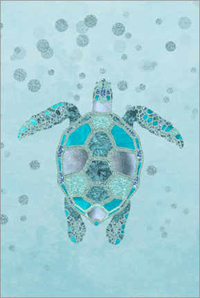 Akrylbilde  Blue turtle - Andrea Haase