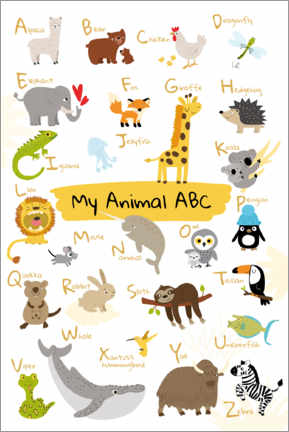 Selvklebende plakat  My animal ABC II (English) - Julia Reyelt