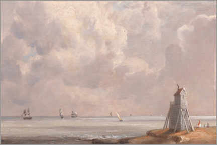 Lerretsbilde  Harwich, the Low Lighthouse and Beacon Hill - John Constable