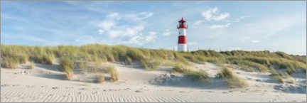 Plakat Lighthouse on the dune beach on Sylt
