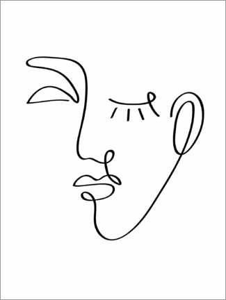 Selvklebende plakat  The dreamer's face - Art Couture