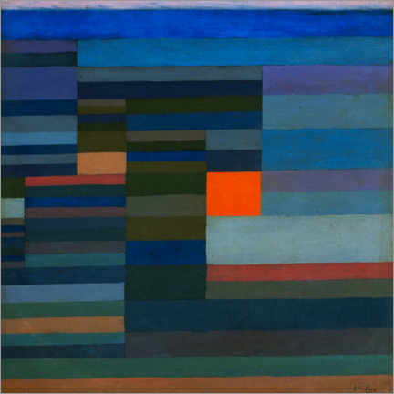 Bilde på skumplate  Fire in the evening - Paul Klee
