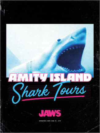Plakat  Shark Tours, retro