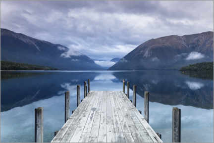 Akrylbilde  Jetty on Lake Rotoiti, New Zealand - Markus Lange