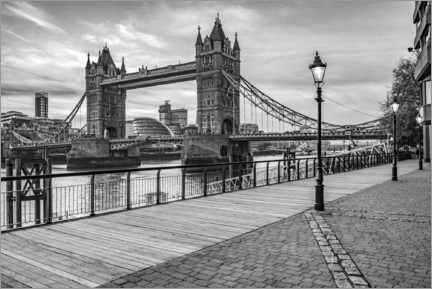 Akrylbilde  Tower Bridge in London, black and white - Matthew Williams-Ellis
