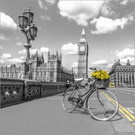 Akrylbilde  Cycling through London - Assaf Frank