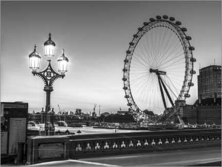 Aluminiumsbilde  London Eye, b/w I - Assaf Frank