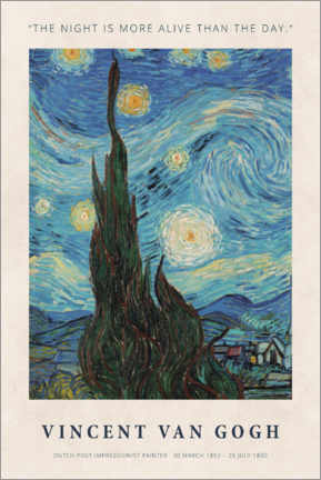 Aluminiumsbilde  Vincent van Gogh - The night - Vincent van Gogh