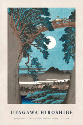 Lerretsbilde  Utagawa Hiroshige - Monkey bridge in Kai province - Utagawa Hiroshige