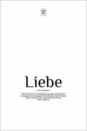 Plakat Beautiful words - love (German)