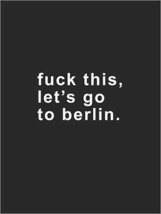 Plakat  Let's go to Berlin - Finlay and Noa