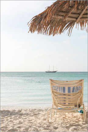 Selvklebende plakat  View of the Aruba Beach - Henrike Schenk