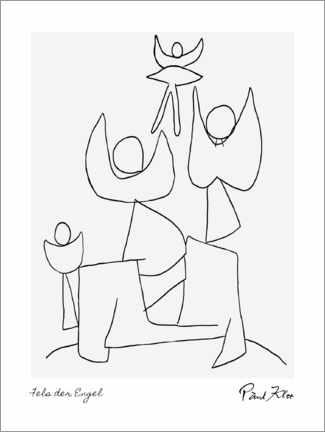 Selvklebende plakat  Rock of the Angels - based on Klee - Paul Klee