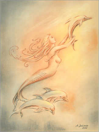 Lerretsbilde  Dolphins angels of the seas - Marita Zacharias