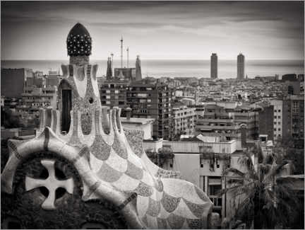 Akrylbilde  Barcelona Skyline - Alexander Voss