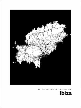 Plakat Map of Ibiza