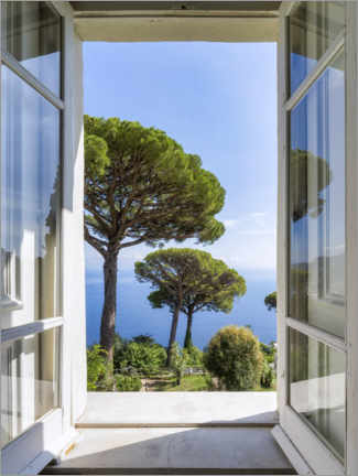 Akrylbilde  View of the garden, Capri, Italy - Jan Christopher Becke