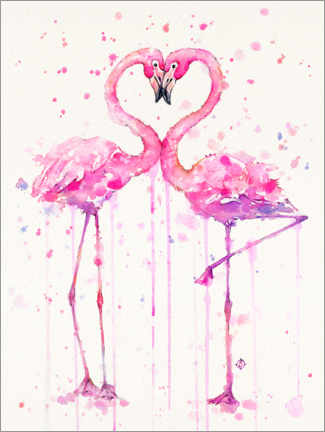 Akrylbilde  Flamingo Love - Sillier Than Sally