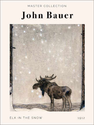 Plakat  John Bauer - Elk in the snow - John Bauer