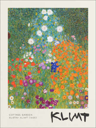 Selvklebende plakat  Cottage Garden - Gustav Klimt