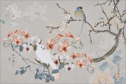 Selvklebende plakat  Chinoiserie with birds I - Andrea Haase
