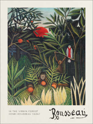 Akrylbilde  Monkeys and Parrot in the Virgin Forest - Henri Rousseau