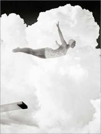Aluminiumsbilde  Female diver, 1950s
