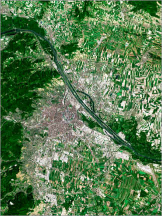 Bilde på skumplate  Vienna seen from space - Planetobserver