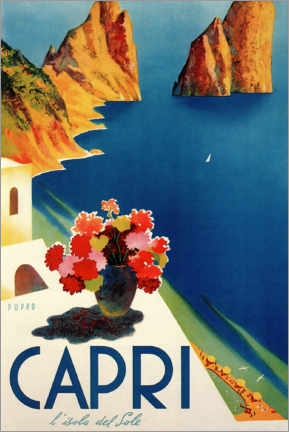 Akrylbilde  Capri, l'isola del Sole - Vintage Travel Collection