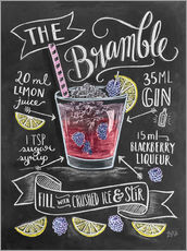Selvklebende plakat  Bramble cocktail oppskrift (engelsk) - Lily &amp; Val