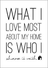 Galleriprint  What I love most about my home - m.belle