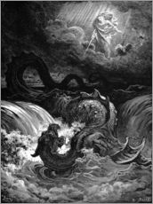 Selvklebende plakat  The Destruction of Leviathan - Gustave Doré