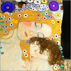 Selvklebende plakat  Mor og barn (detalj) - Gustav Klimt