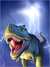 Selvklebende plakat  T.Rex in the storm - Jerry LoFaro