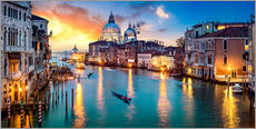 Selvklebende plakat  Grand Canal in Venice at night, Italy - Jan Christopher Becke