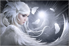 Selvklebende plakat  White feathers - Elena Dudina