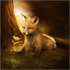 Galleriprint  Little fox and the flower - Elena Dudina