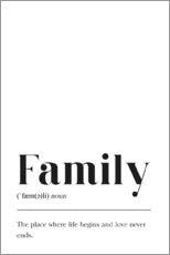Plakat Definisjon av familie (engelsk)