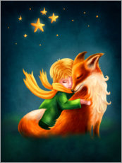 Aluminiumsbilde  The Little Prince hugs the Fox - Elena Schweitzer