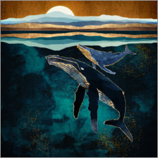 Akrylbilde  Moonlit Whales - SpaceFrog Designs