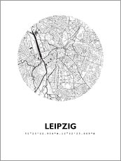 Akrylbilde  City map of Leipzig - 44spaces