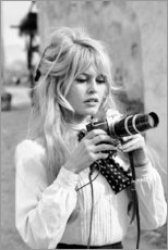 Aluminiumsbilde  Brigitte Bardot med fotoapparat - Celebrity Collection